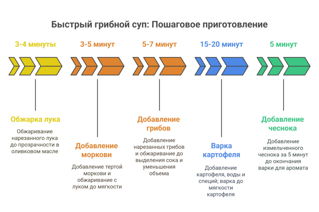 Грибной суп быстрого приготовления