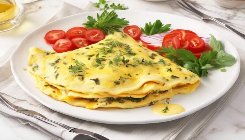 Омлет с зеленью и сыром