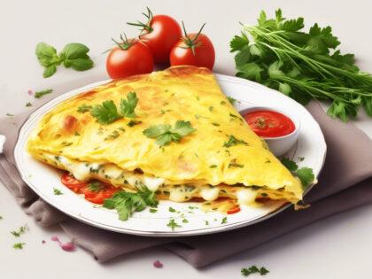 Омлет с зеленью и сыром