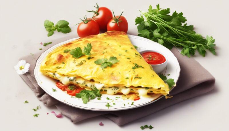 Омлет с зеленью и сыром