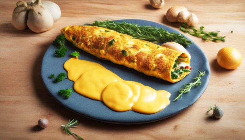 Омлет с зеленью и сыром