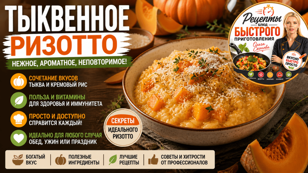 Тыквенное ризотто | Превосходное блюдо для вегеанов