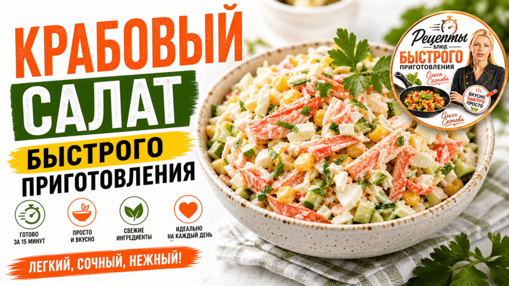 Крабовый салат быстрого приготовления | Быстро