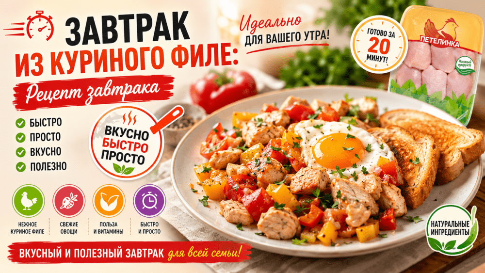 Завтрак из куриного филе | Вкусный и быстро
