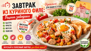 Завтрак из куриного филе | Вкусный и быстро