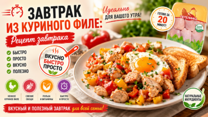 Завтрак из куриного филе | Вкусный и быстро