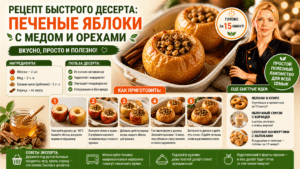 Быстрый десерт из яблок | Готовим 10 минут
