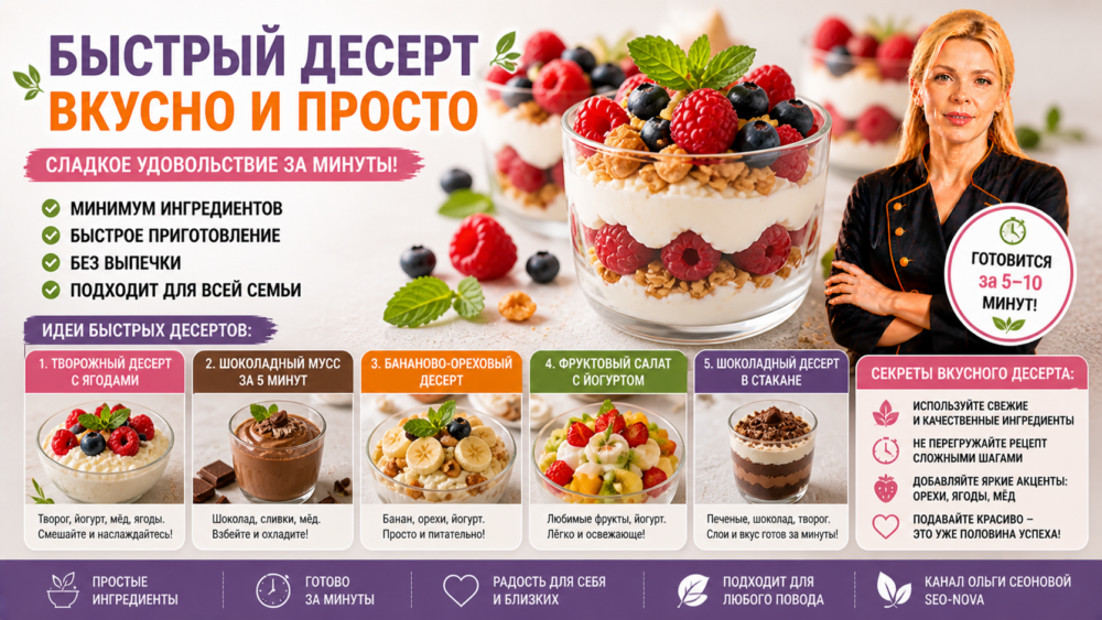 Быстрый десерт вкусно и просто | Бананы как основа