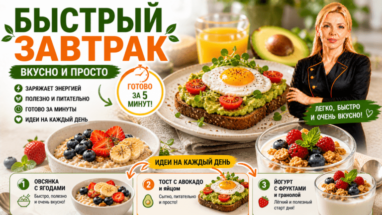 Быстрый завтрак — вкусный и простой рецепт на каждый день