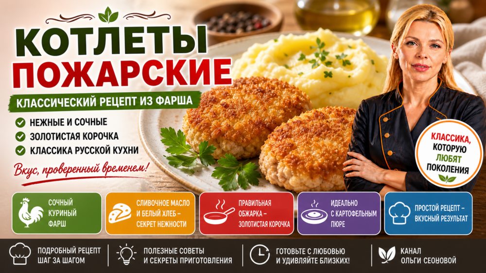 Котлеты пожарские классический рецепт из фарша | Готовим сами