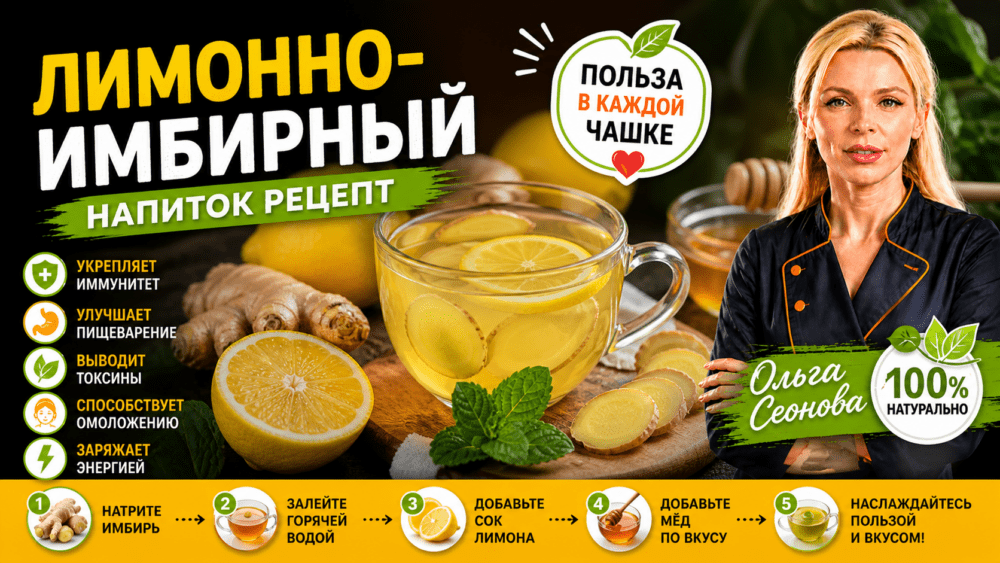 Лимонно имбирный напиток рецепт | Для энергии
