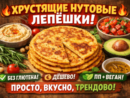 Веганские лепёшки на сковороде с зеленью и специями