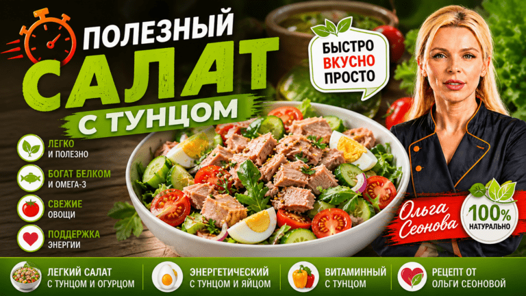 Полезный салат с тунцом | Быстрый рецепт с огурцом